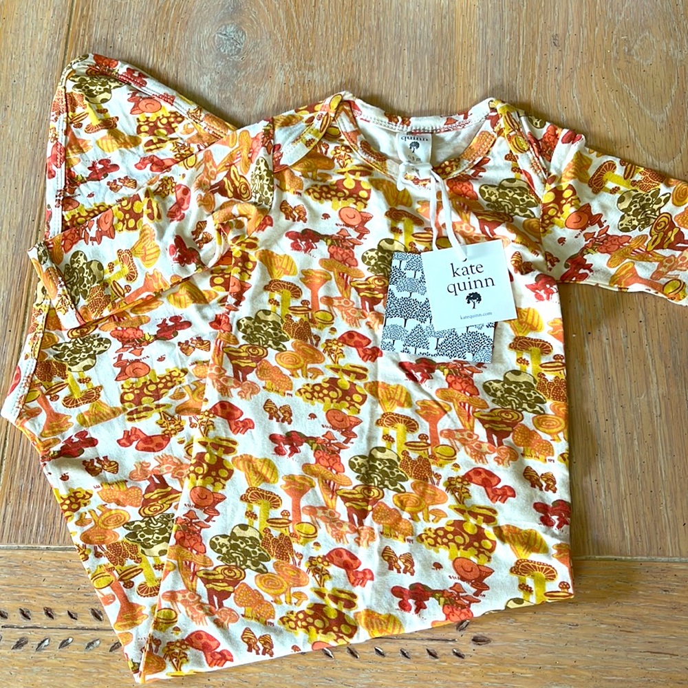 Kate Quinn Knotted Gown Neutral Mushroom Forest Print